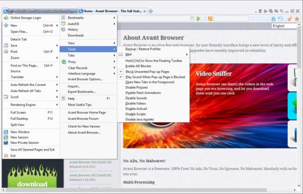تحميل برنامج التصفح السريع ، تنزيل افانت اخر اصدار ، Download Avant Browser