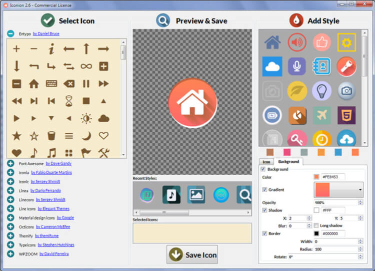 برنامج تصميم الايقونات ، عمل شعار موقع ، برامج التصميم ، تصميم ايقونة ، Iconion Icon Maker 