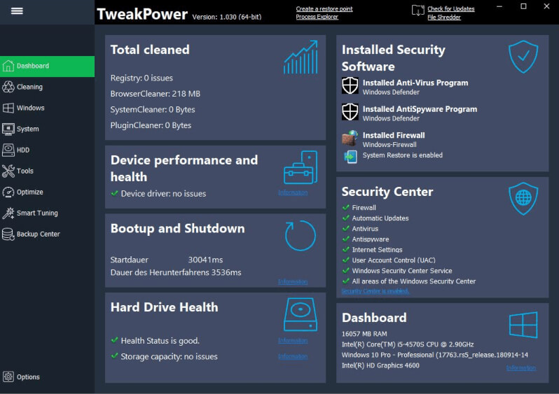 تحميل برنامج صيانة وتسريع الكمبيوتر 2022 TweakPower مجانا