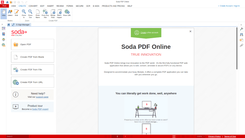 موقع تعديل وانشاء بي دي اف PDF اون لاين Soda PDF Editor
