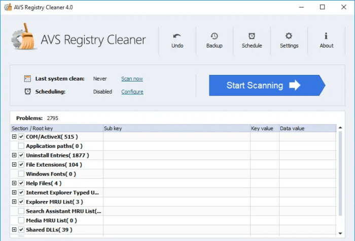 برنامج لاصلاح وتنظيف الرجستري AVS Registry Cleaner للكمبيوتر