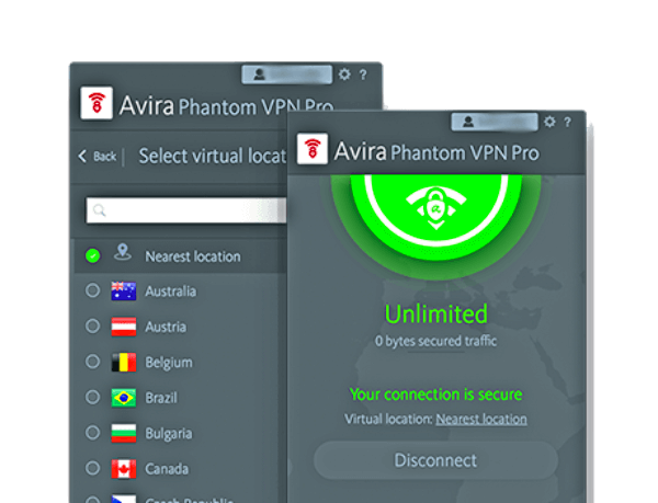 تحميل برنامج افيرا في بي ان Avira Phantom VPN للكمبيوتر