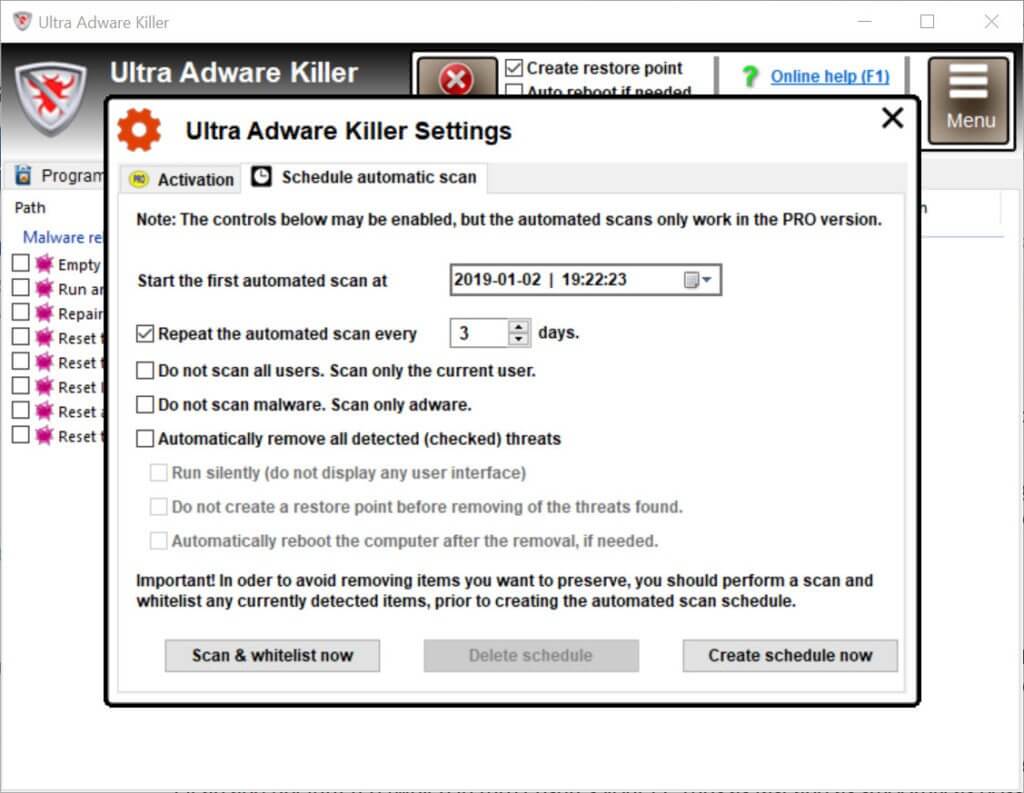 برنامج لازالة وحذف الادوير Ultra Adware Killer للكمبيوتر